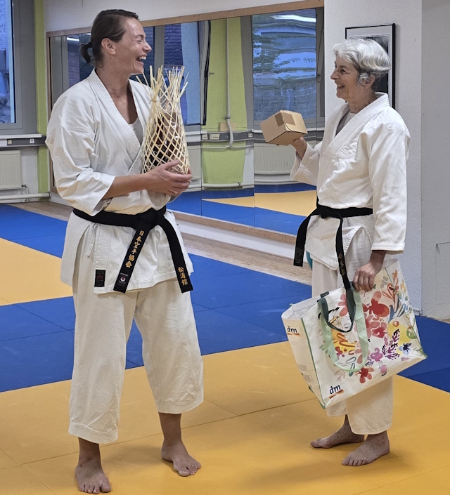 Abschiedstraining der Karateabteilung mit der Abteilung Aikido für Doreen Sommer